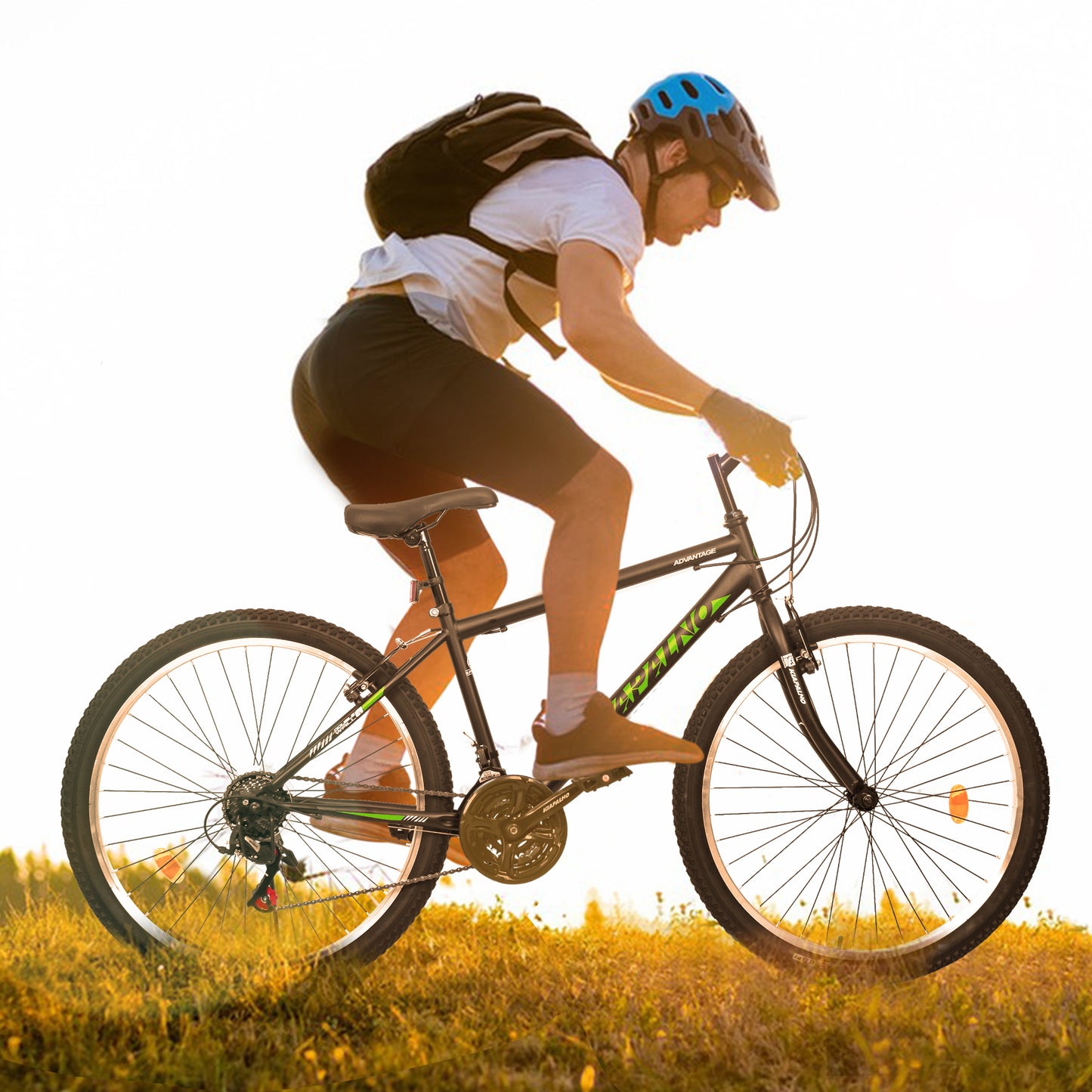 Mountain Bike 26 Inch for Men Women, 21 Speeds High-Carbon Steel Frame, Front Suspension Sport Bicycle, Adult Teens MTB Bicycle for Snow City Commuters and Short Trip
