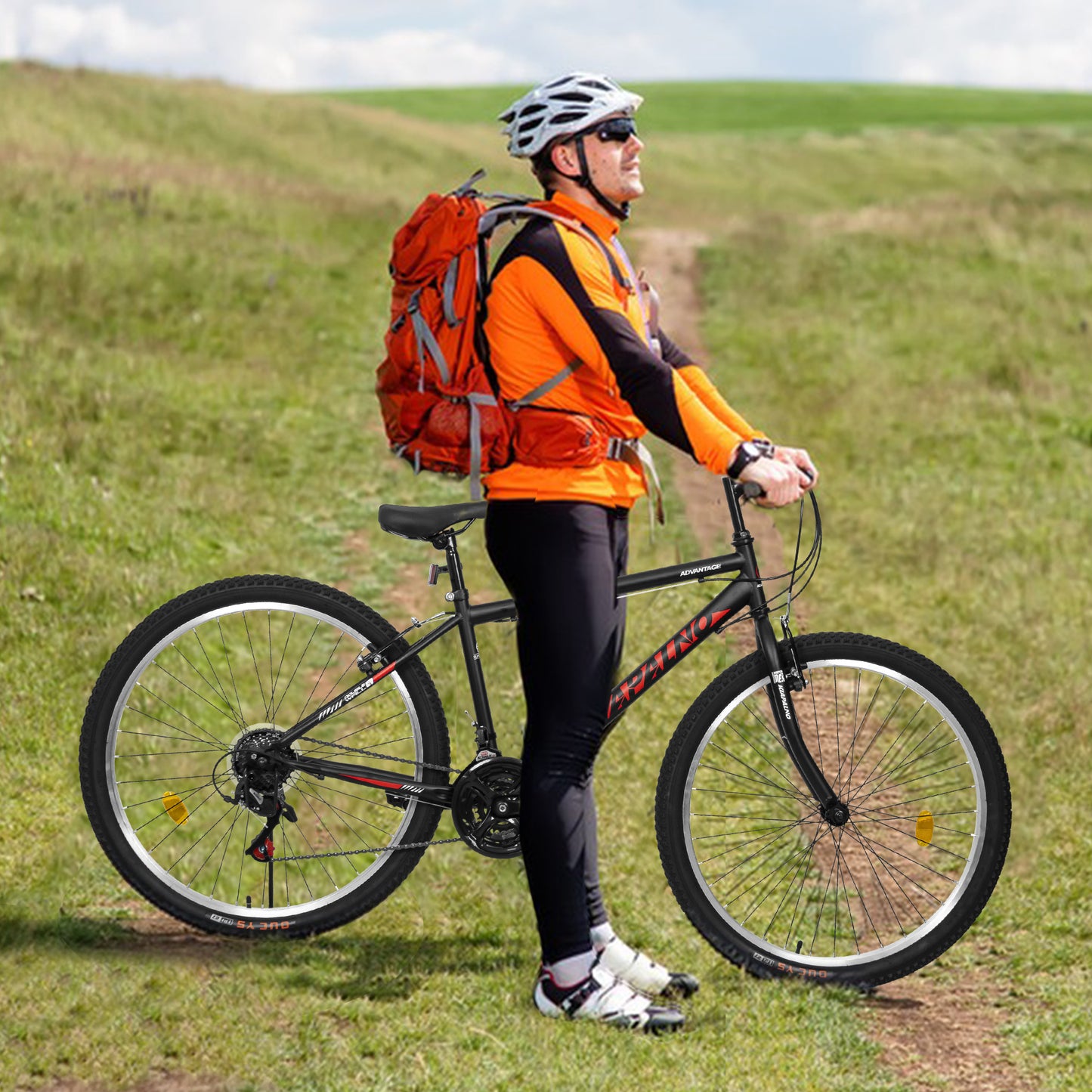 Mountain Bike 26 Inch for Men Women, 21 Speeds High-Carbon Steel Frame, Front Suspension Sport Bicycle, Adult Teens MTB Bicycle for Snow City Commuters and Short Trip