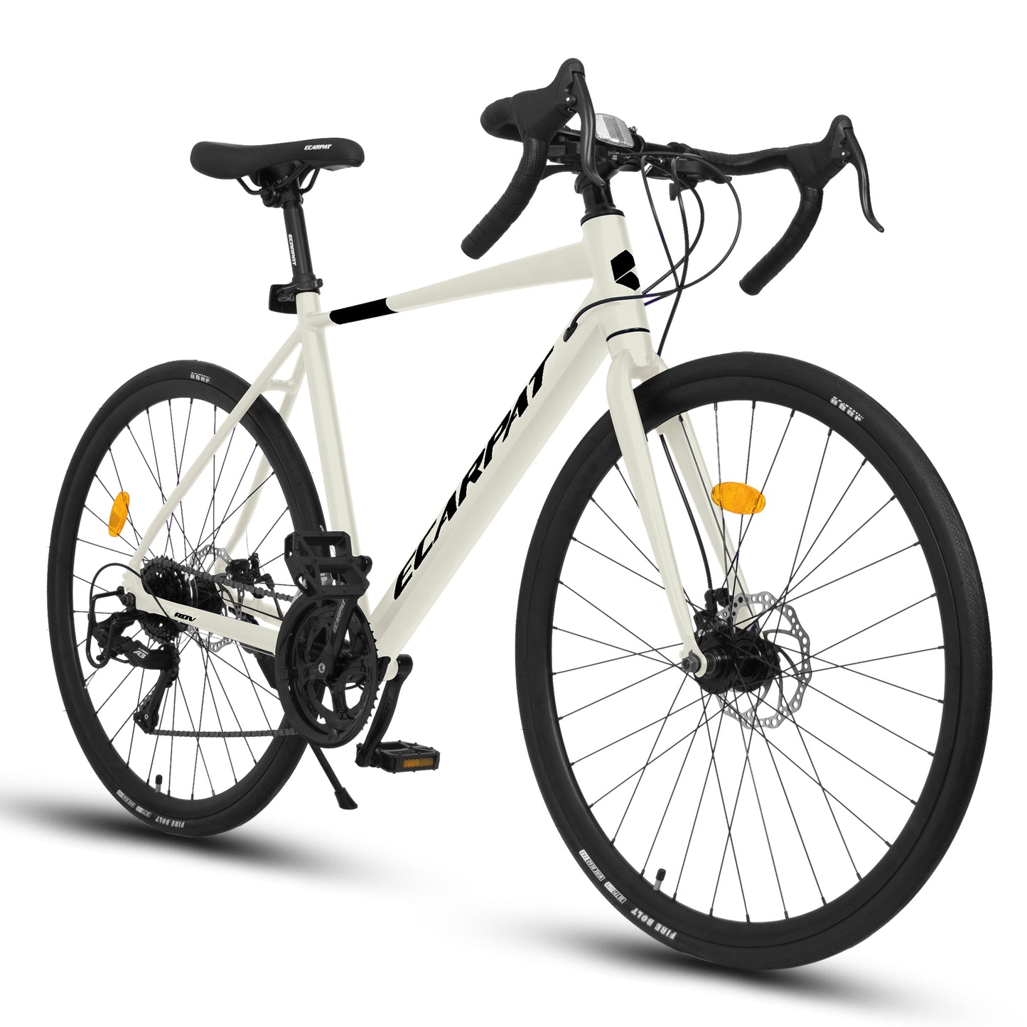 Ecarpat 700C Road Bike, 16-Speed Outdoor Bike Disc Brakes, Light Weight Aluminum Frame ,Racing Bike City Commuting Road Bicycle M Size