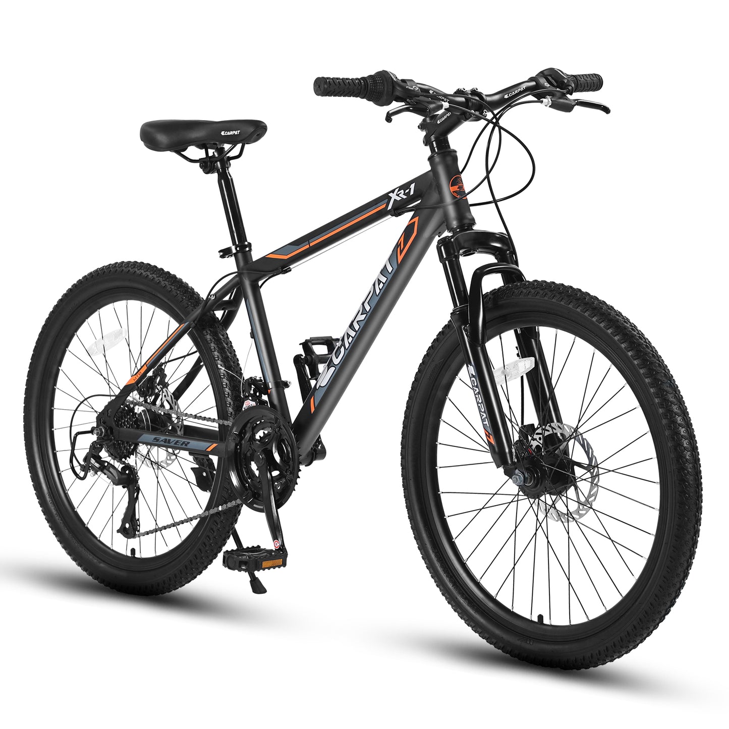 Ecarpat 26 Inch Mens Mountain Bike, 21 Speeds Carbon Steel Mountain Bike, Disc Brakes and Suspension Fork Mountain Bike, Adult Sport Bicycle for Trail Snow Commuter City Road