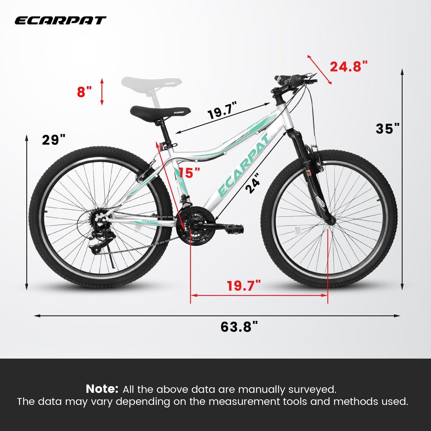 24/26 Inch Women Girls Mountain Bike, V Brakes 21 Speeds Women Bike, Sturdy Steel Frame and Suspension Fork, Stylish Adult and Teens Bicycle for Urban Trail Snow Commuter