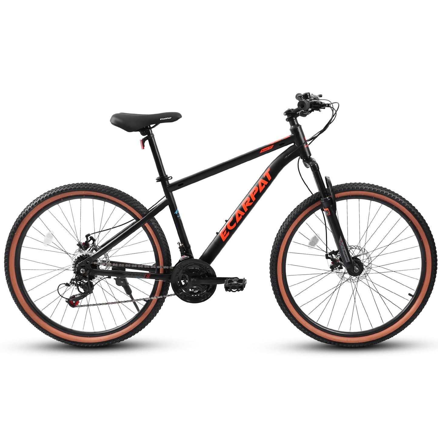 27.5 Inch Mountain Bike Wheels, 21-Speed Mens Womens City Mountain Bicycle,High Carbon Steel Frame Disc Brakes Thumb Shifter Front Fork Bicycles