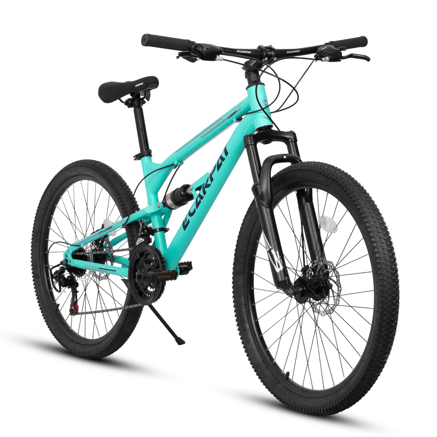 Ecarpat 26 Inch Full Suspension Mountain Bike, 21 Speeds Dual Disc Brake, Men Women Carbon Steel Mountain Bike, Adult Commuter City Bikes
