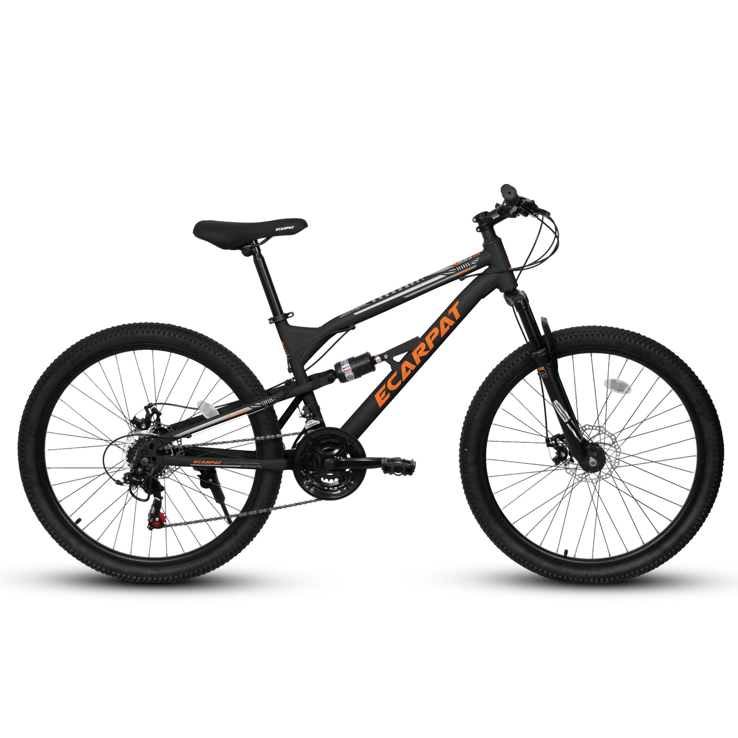 Ecarpat 26 Inch Full Suspension Mountain Bike, 21 Speeds Dual Disc Brake, Men Women Carbon Steel Mountain Bike, Adult Commuter City Bikes