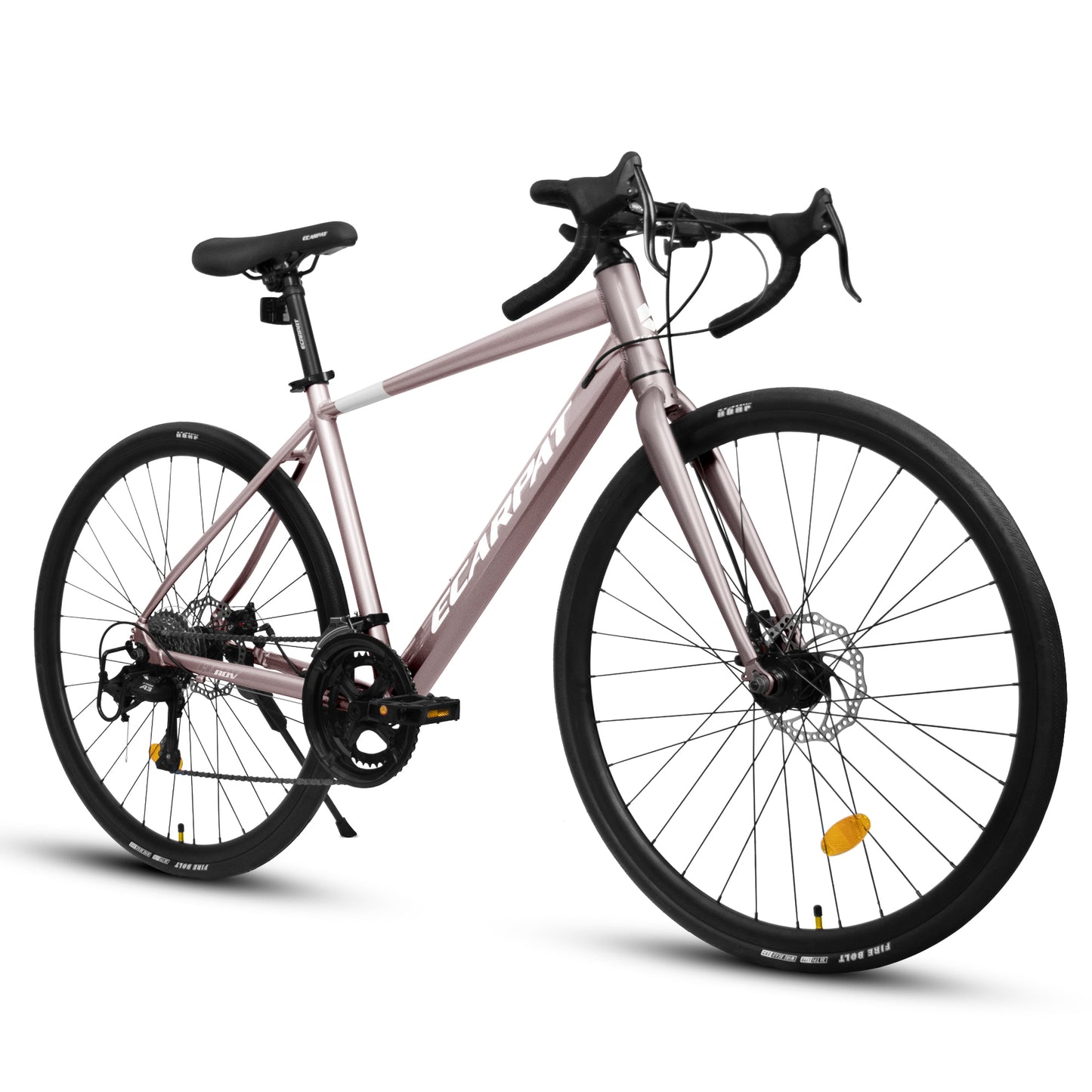 Ecarpat 700C Road Bike, 16-Speed Outdoor Bike Disc Brakes, Light Weight Aluminum Frame ,Racing Bike City Commuting Road Bicycle M Size