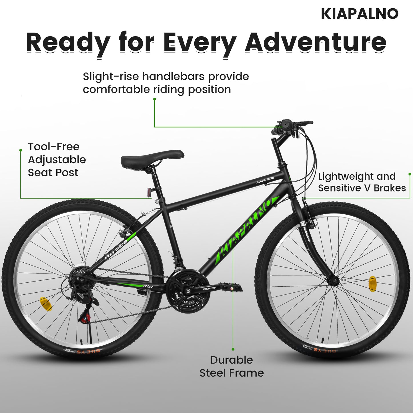 Mountain Bike 26 Inch for Men Women, 21 Speeds High-Carbon Steel Frame, Front Suspension Sport Bicycle, Adult Teens MTB Bicycle for Snow City Commuters and Short Trip