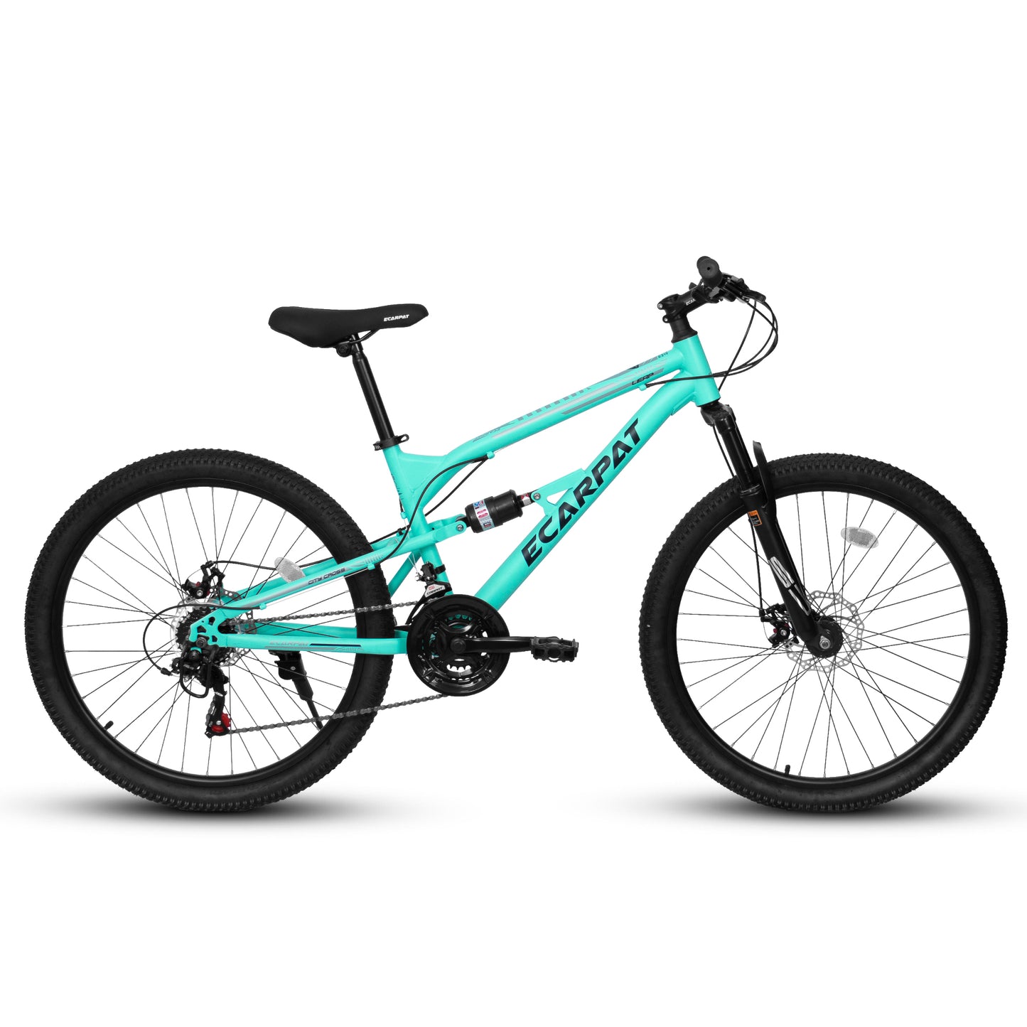 Ecarpat 26 Inch Full Suspension Mountain Bike, 21 Speeds Dual Disc Brake, Men Women Carbon Steel Mountain Bike, Adult Commuter City Bikes