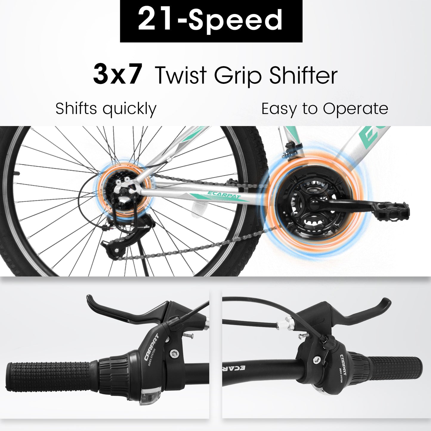 24/26 Inch Women Girls Mountain Bike, V Brakes 21 Speeds Women Bike, Sturdy Steel Frame and Suspension Fork, Stylish Adult and Teens Bicycle for Urban Trail Snow Commuter