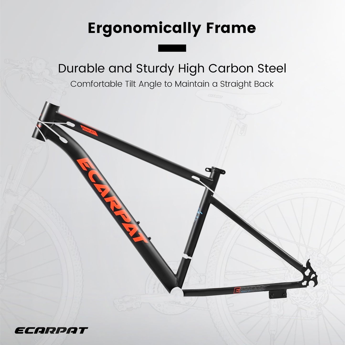 27.5 Inch Mountain Bike Wheels, 21-Speed Mens Womens City Mountain Bicycle,High Carbon Steel Frame Disc Brakes Thumb Shifter Front Fork Bicycles