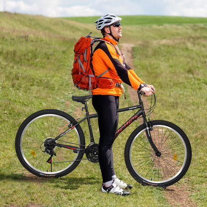 Mountain Bike 26 Inch for Men Women, 21 Speeds High-Carbon Steel Frame, Front Suspension Sport Bicycle, Adult Teens MTB Bicycle for Snow City Commuters and Short Trip