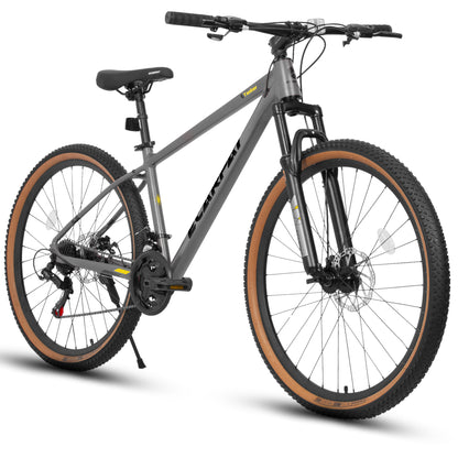 27.5 Inch Mountain Bike, Lightweight Aluminum Frame Men Women Bike, Disc Brakes 21 Speeds and Suspension Fork Classic Adult Bicycle, Teens Sport Bicycle for Urban Trail Snow Commuter