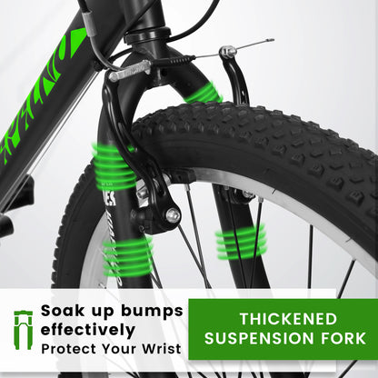 Mountain Bike 26 Inch for Men Women, 21 Speeds High-Carbon Steel Frame, Front Suspension Sport Bicycle, Adult Teens MTB Bicycle for Snow City Commuters and Short Trip