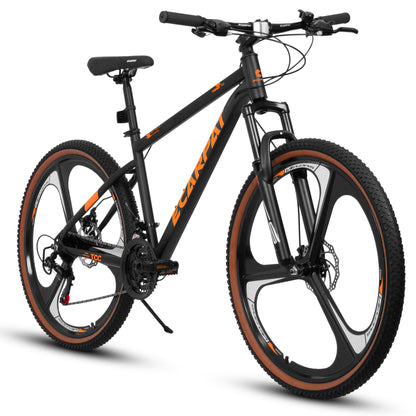 Mountain Bike 27.5 Inch Wheels, 21 Speed with Dual Disc Brakes,High Carbon Steel Frame Front Fork Bicycles, Adult Faster Racing Bike